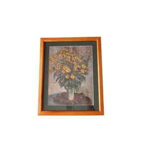 Claude Monet Jerusalem Artichoke Flowers 1880 Framed Print Wood Frame 15.5x13